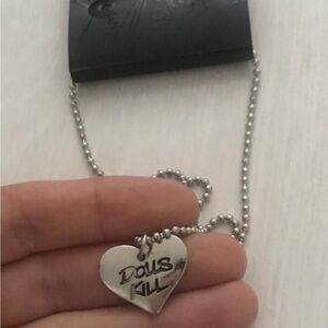 Dolls Kill Silver Heart Necklace